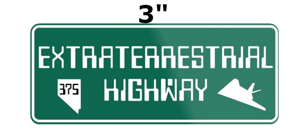 Alien-Themed Extraterrestrial Highway Route 375 Vinyl Decal for Car Truck Window Bumper