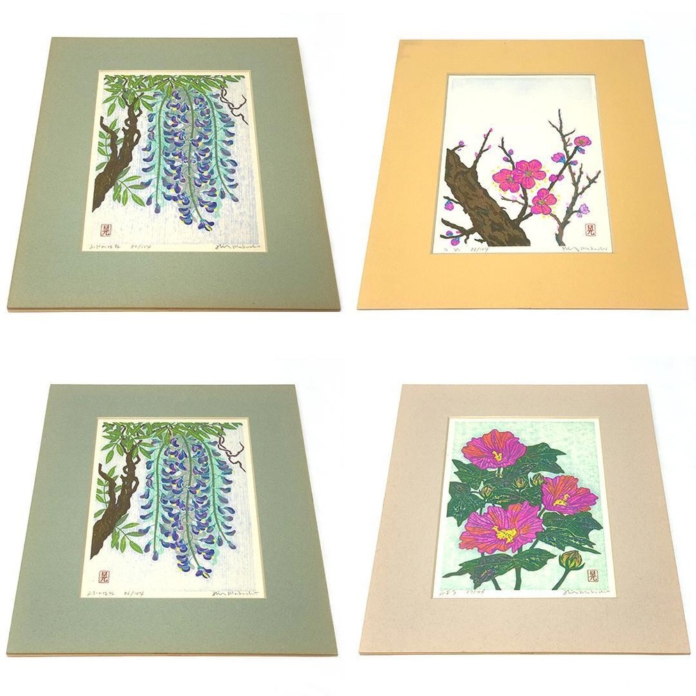 Japanese Woodblock Print Prints [Akira Mabuchi Plum × 1 Fuyo Wisteria 2]