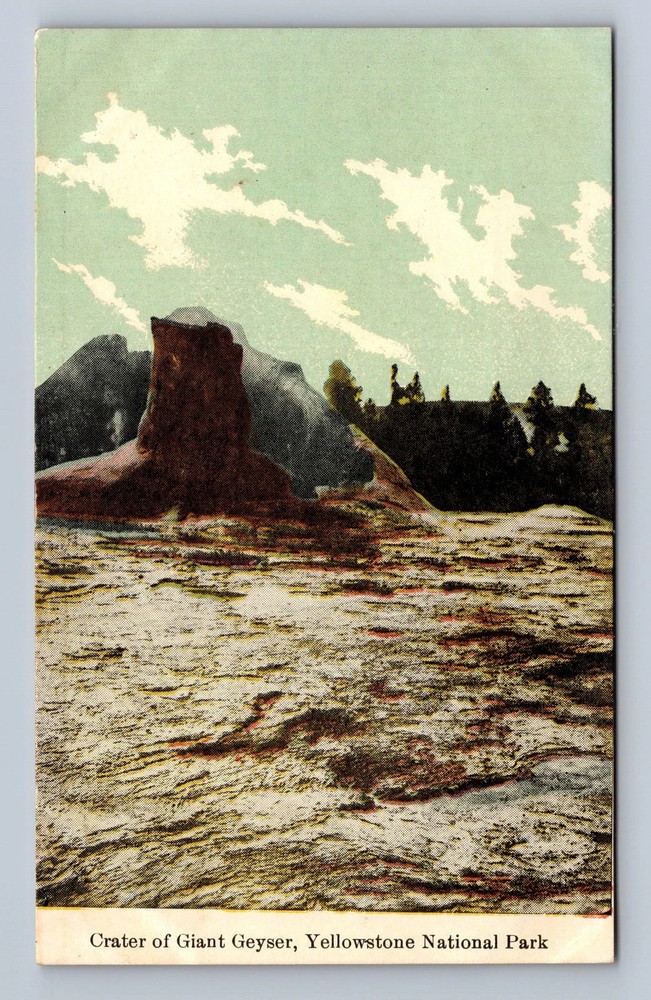 Yellowstone National Park Craters Of Giant Geyser Vintage Postcard