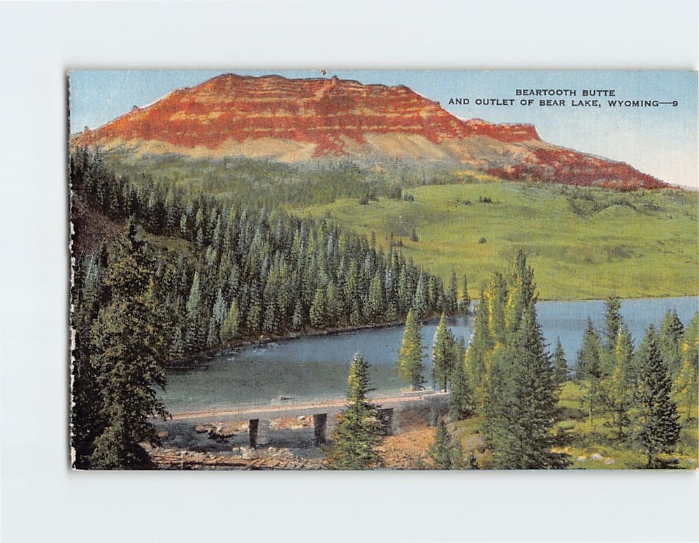 Postcard Beartooth Butte And Outlet Of Bear Lake Wyoming USA