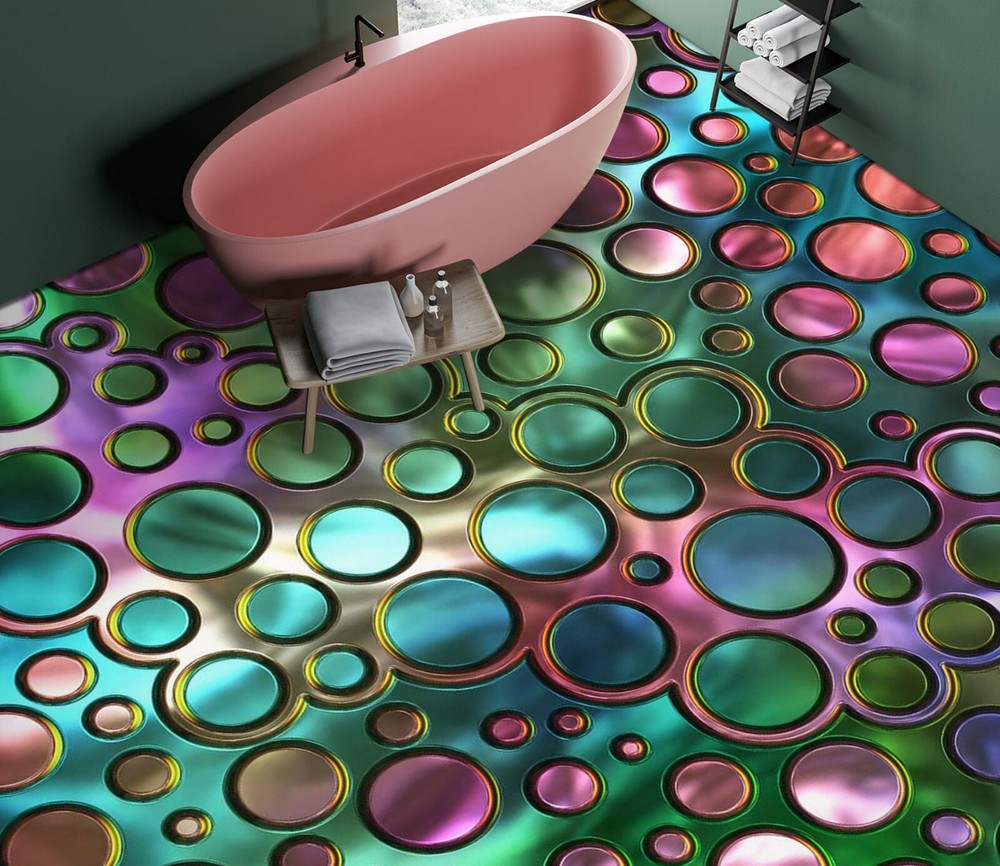 3D Color Bubbles SKE1586 Epoxy Floor and Wall Decal Print