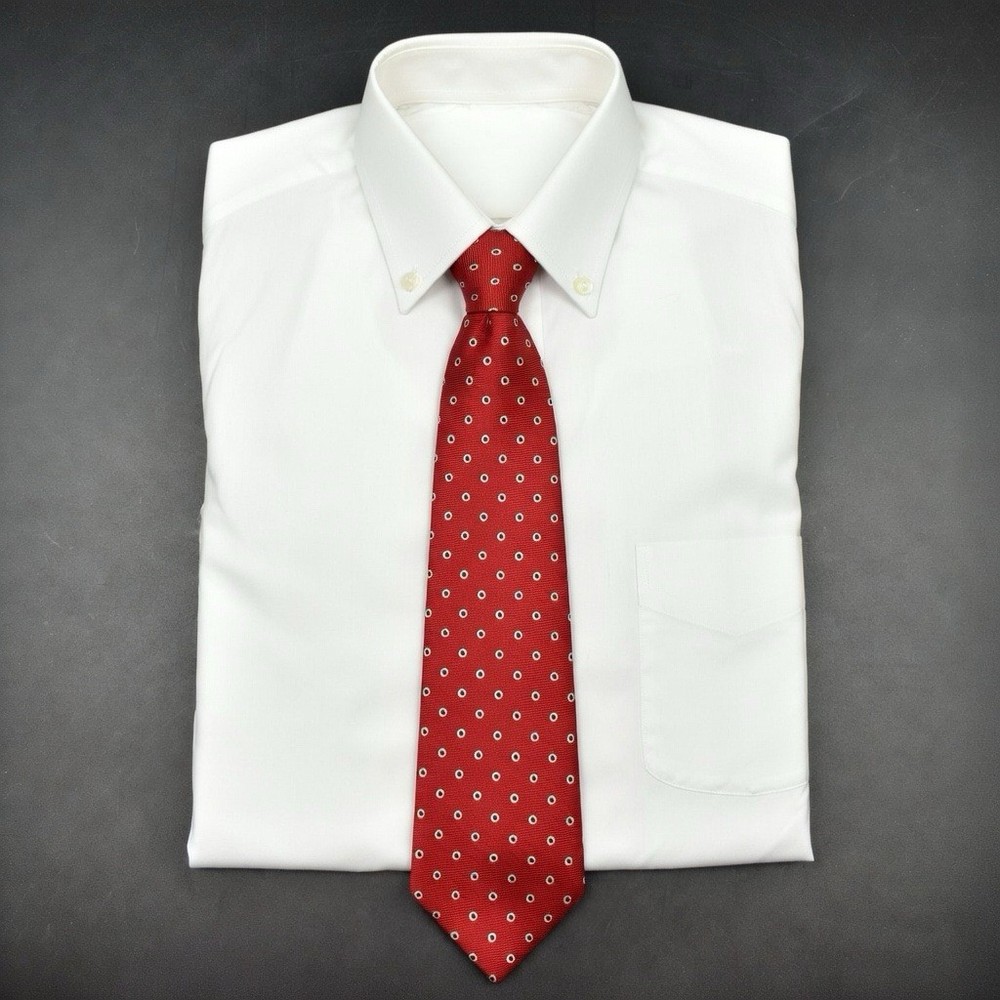 Polo Ralph Lauren Vintage Red Polka Dot Silk Tie 55 Inch Made in USA 4 Inch Wide