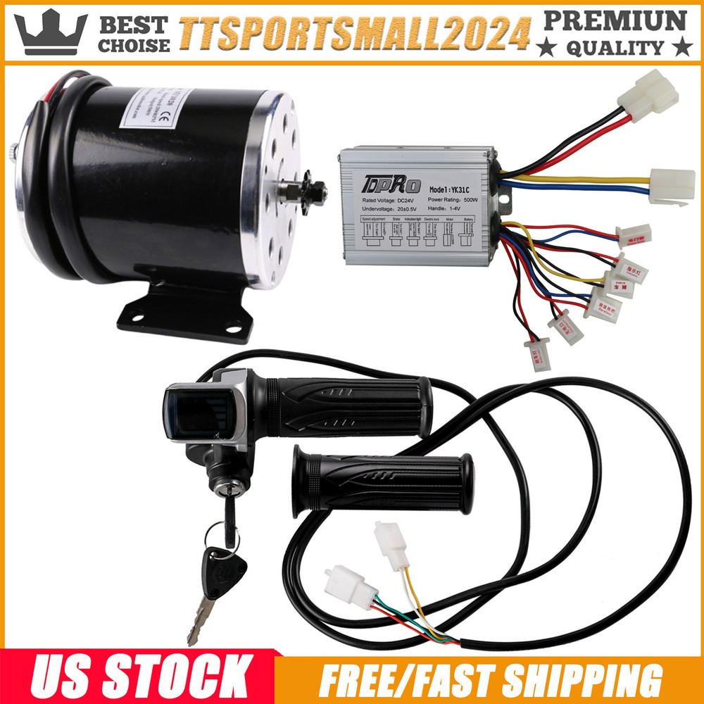 24V 500W Brush Motor Controller LCD Throttle Grips For E-Bike Scooter ATV Razor