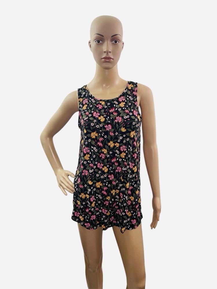 Old Navy Luxe Women’s Size Small Sleeveless Round Neck Floral Tank Top Blouse