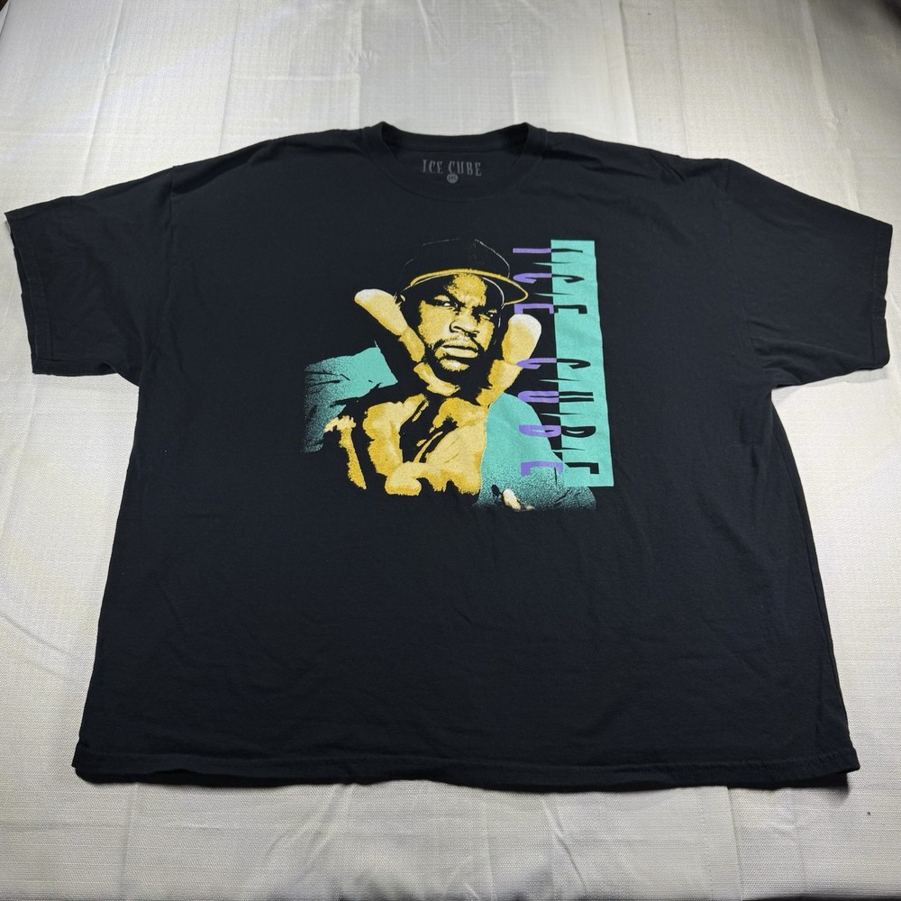 Ice Cube Shirt Men’s Size 3XL Black Short Sleeve Graphic Hip Hop Rap 90s