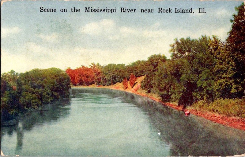 Rock Island Illinois IL : WATER SCENE m/14 AV6697