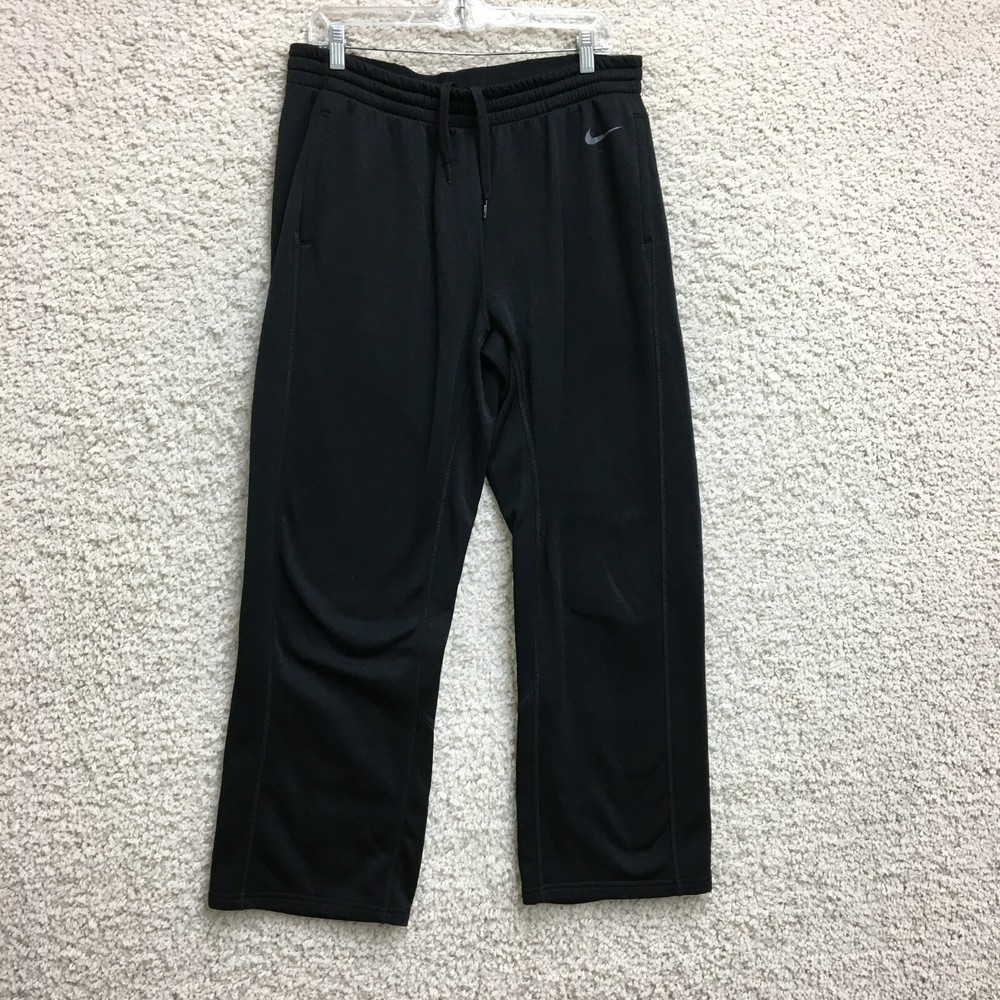 Nike Pants Large Adult Black Dri Fit Swoosh Sweatpants Straight Athletic Mens L