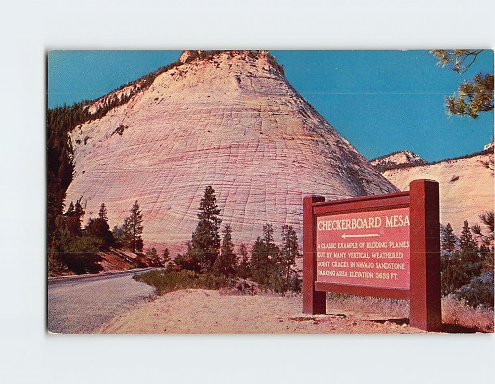 Postcard Checkerboard Mesa Zion National Park Utah