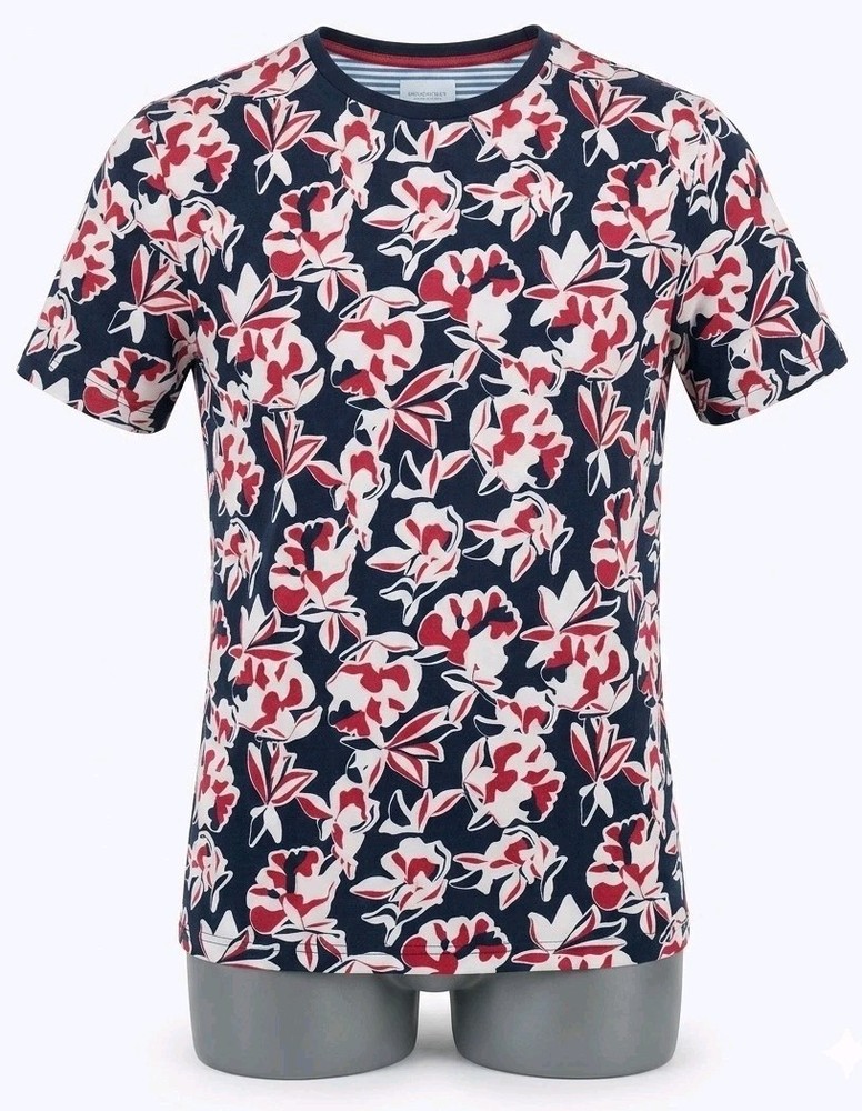 Cactus Man Ricky Singh Men's Crew Neck T-Shirt Navy Red White Size M (260427-03)