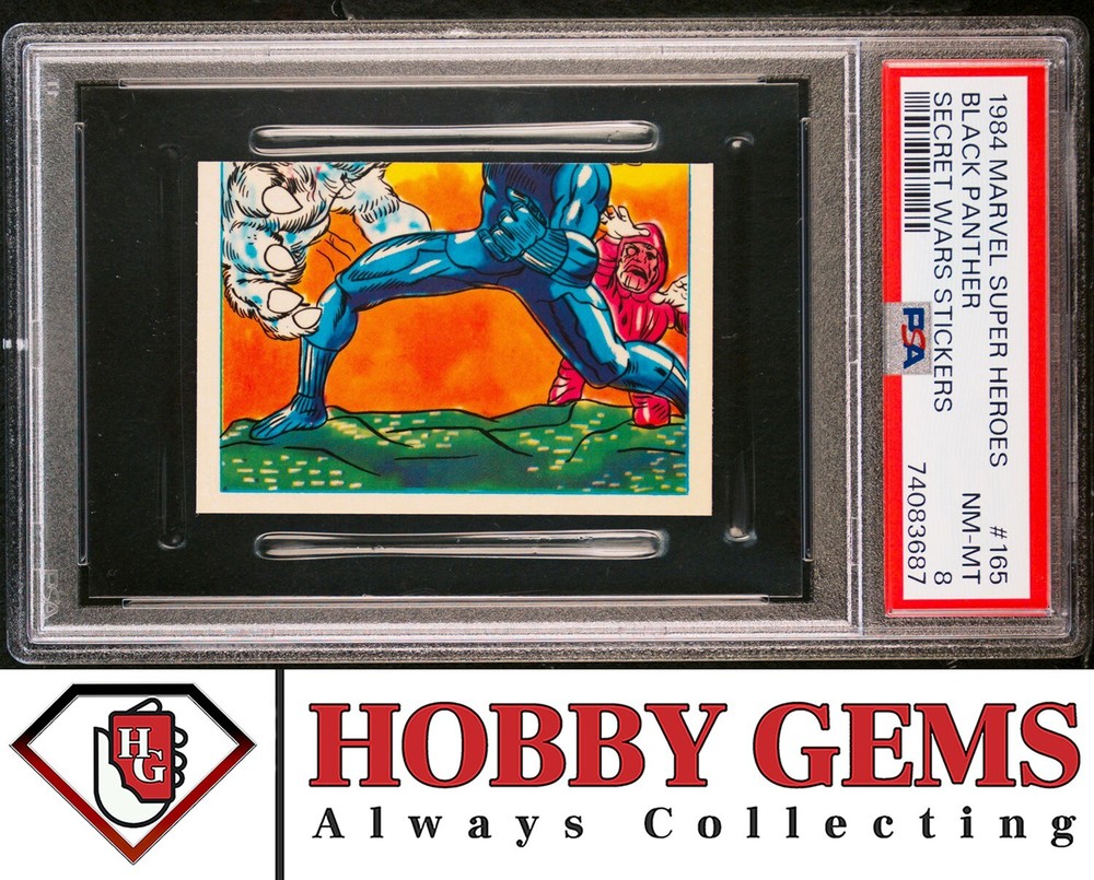 BLACK PANTHER PSA 8 1984 Marvel Super Heroes Secret Wars Stickers #165 C2