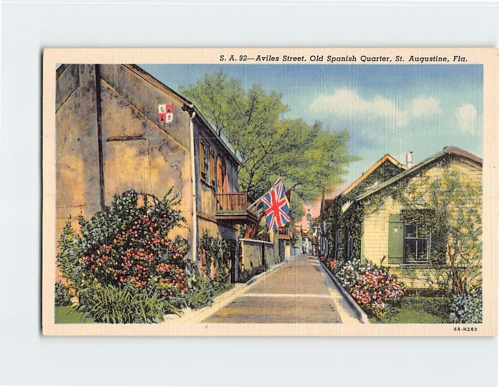 Postcard Aviles Street Old Spanish Quarter St. Augustine Florida USA