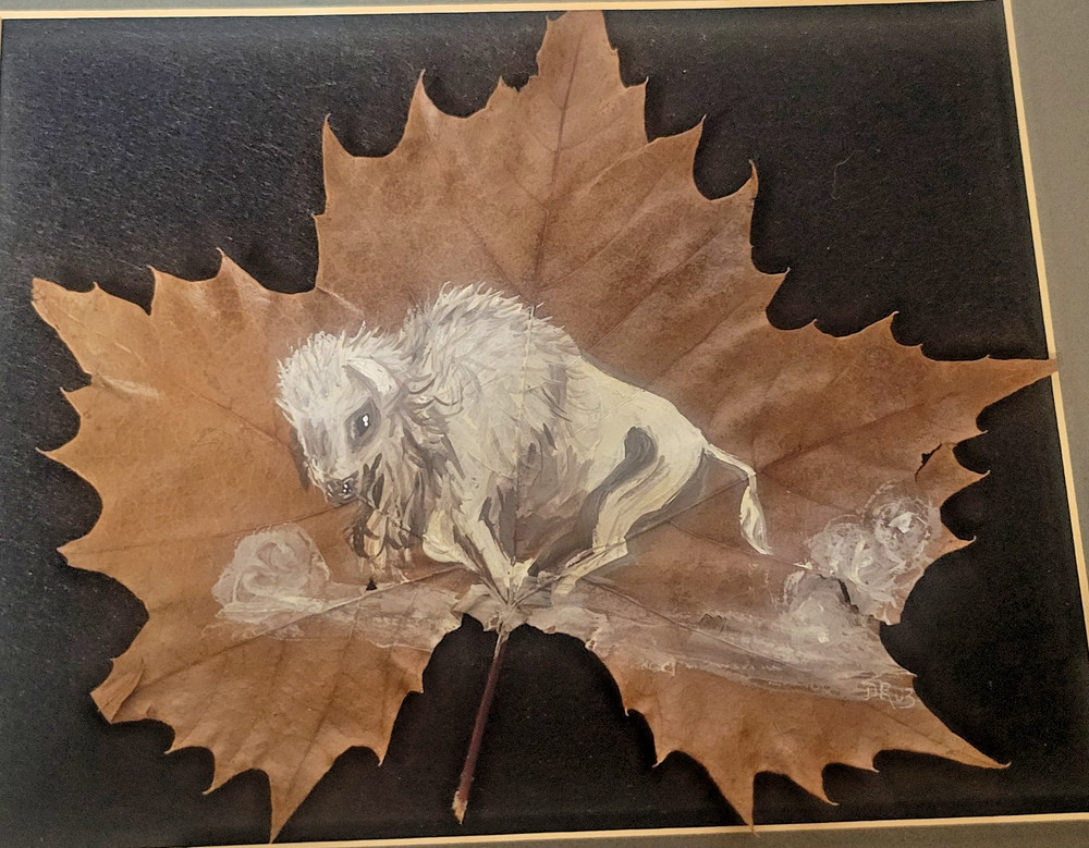 Native American Buffalo Leaf Painting