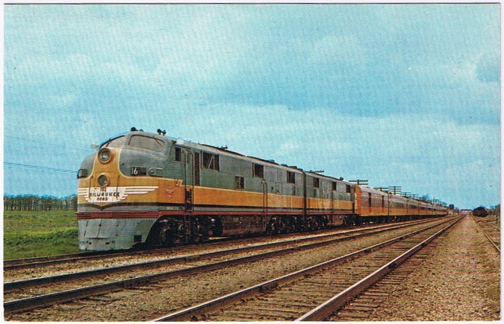 Postcard Train Afternoon Hiawatha Milwaukee Road Chicago Minneapolis