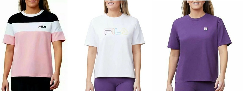 Fila T Shirt Women Large Purple Short Sleeve Adult Top Tee Vintage New Cotton