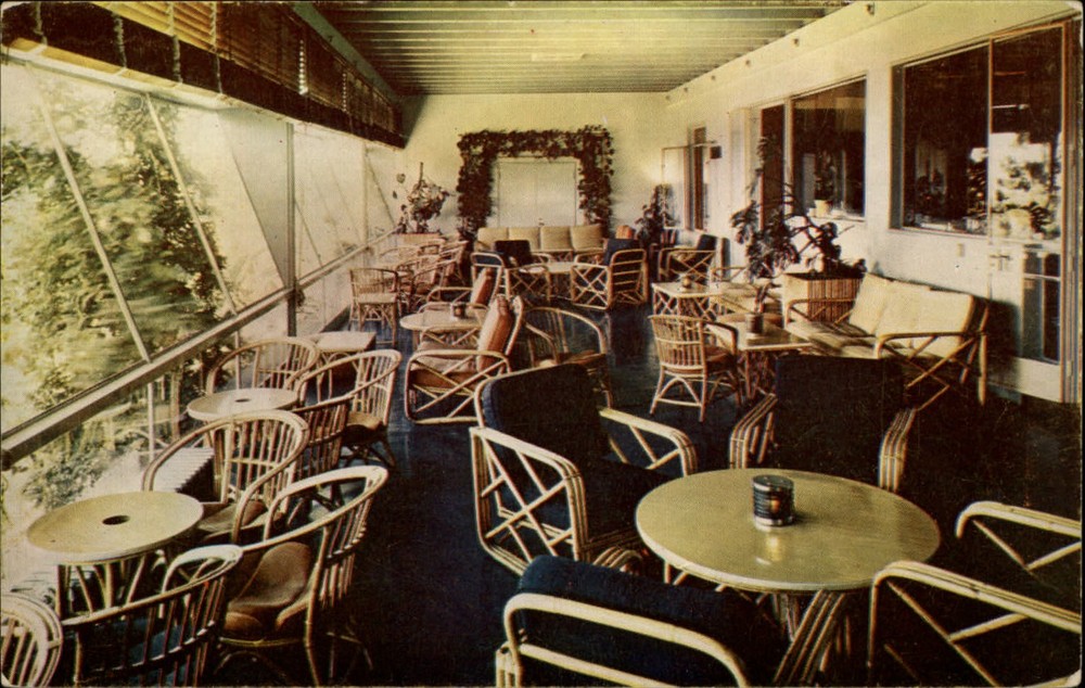 Terrace Cocktail Lounge Hotel Claremont Berkeley California vintage postcard s86