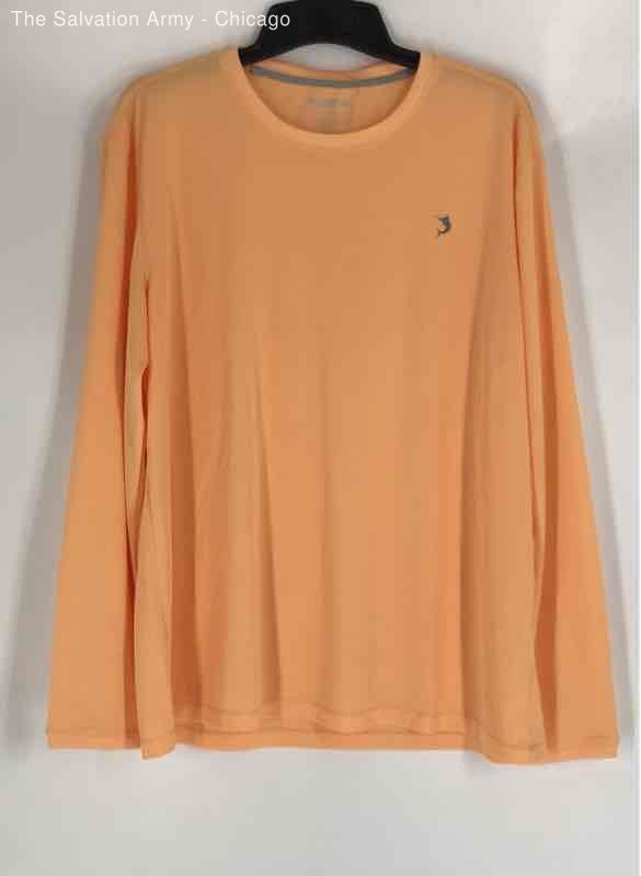 Reel Legends Mens Orange Freeline Crew Neck Long Sleeve Pullover T-Shirt Size XL