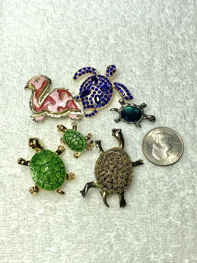 Vintage To Now Turtle Brooch Lot