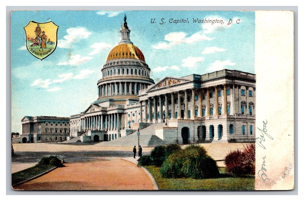 Washington D.C. United States Capitol Undivided Back Postcard Posted 1907