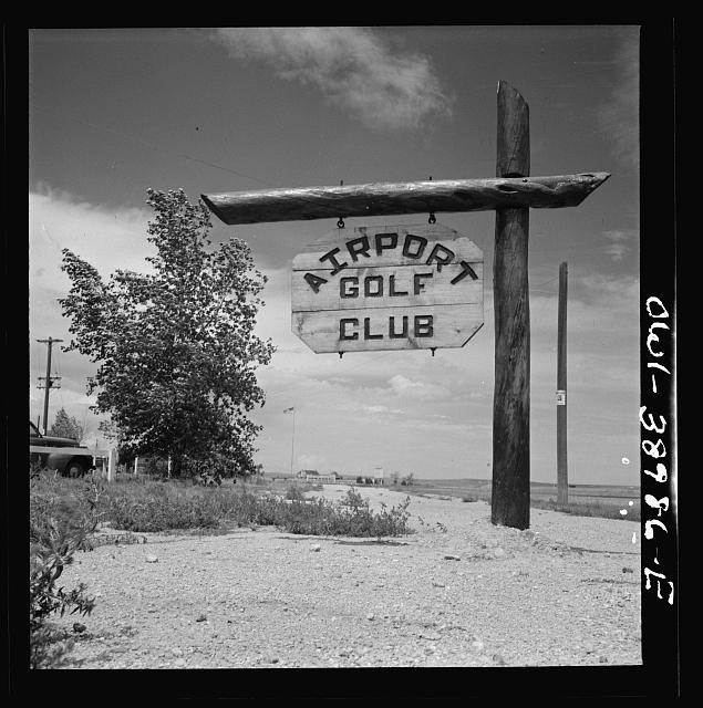 Photo:Airport Golf Club sign ca. 1941 WPA NYA CCC