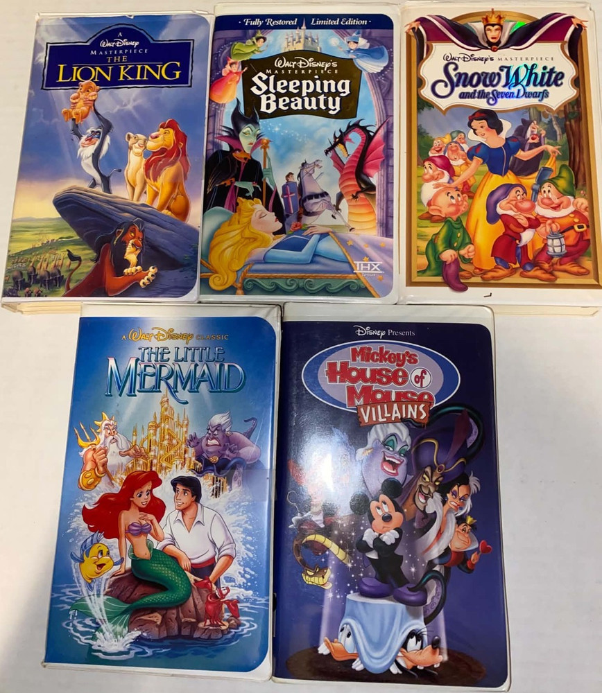 Walt Disney Home Video VHS Lot of 5 Clamshell NTSC G English