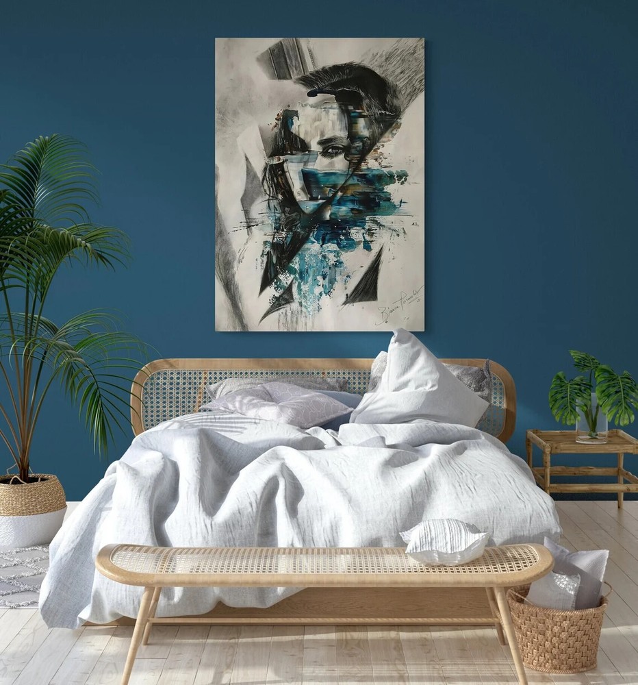 Abstract Woman Face Wall Art Canvas Unframed Print Art