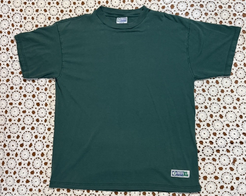 Vintage Discus Athletic T-shirt Green Men’s Xl USA Cotton Comfort Gym Classic