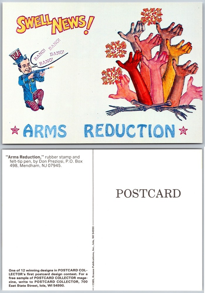 Continental Arms Reduction Cartoon Postcard