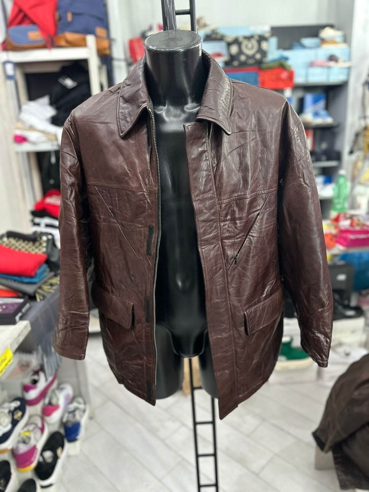 Johns & Sonis Brown Leather Jacket for Men Size 48 LLV662
