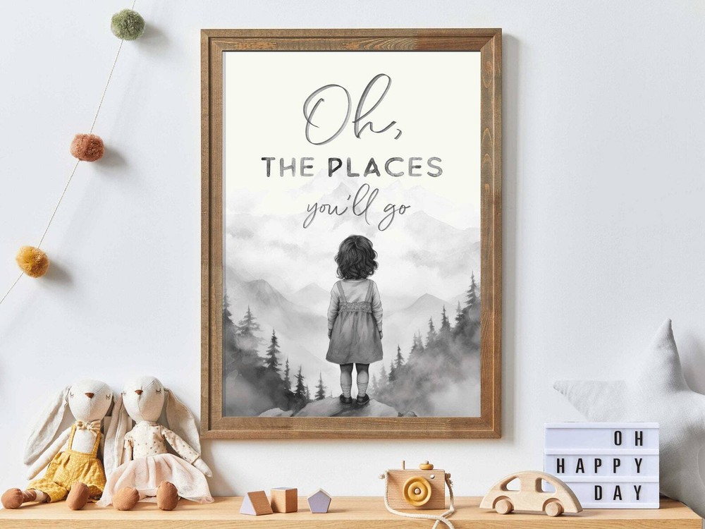 Inspiring Nursery Art Oh The Places Youll Go Empowering Girls Room Decor