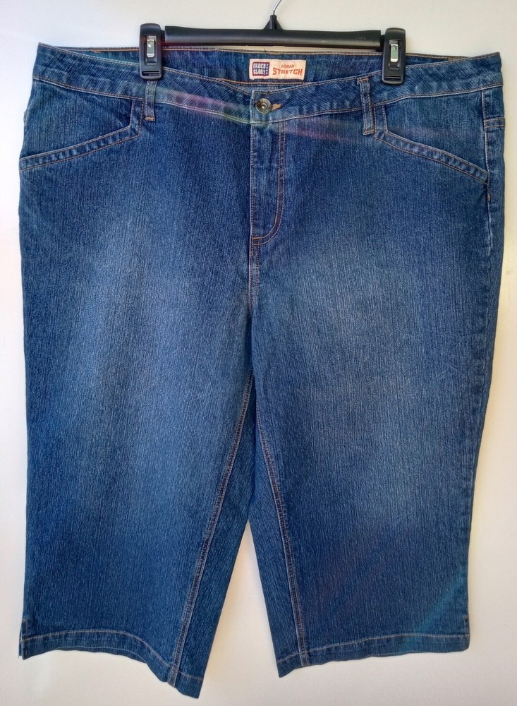 FADED GLORY Blue Jean Capri Pants Women's 18W