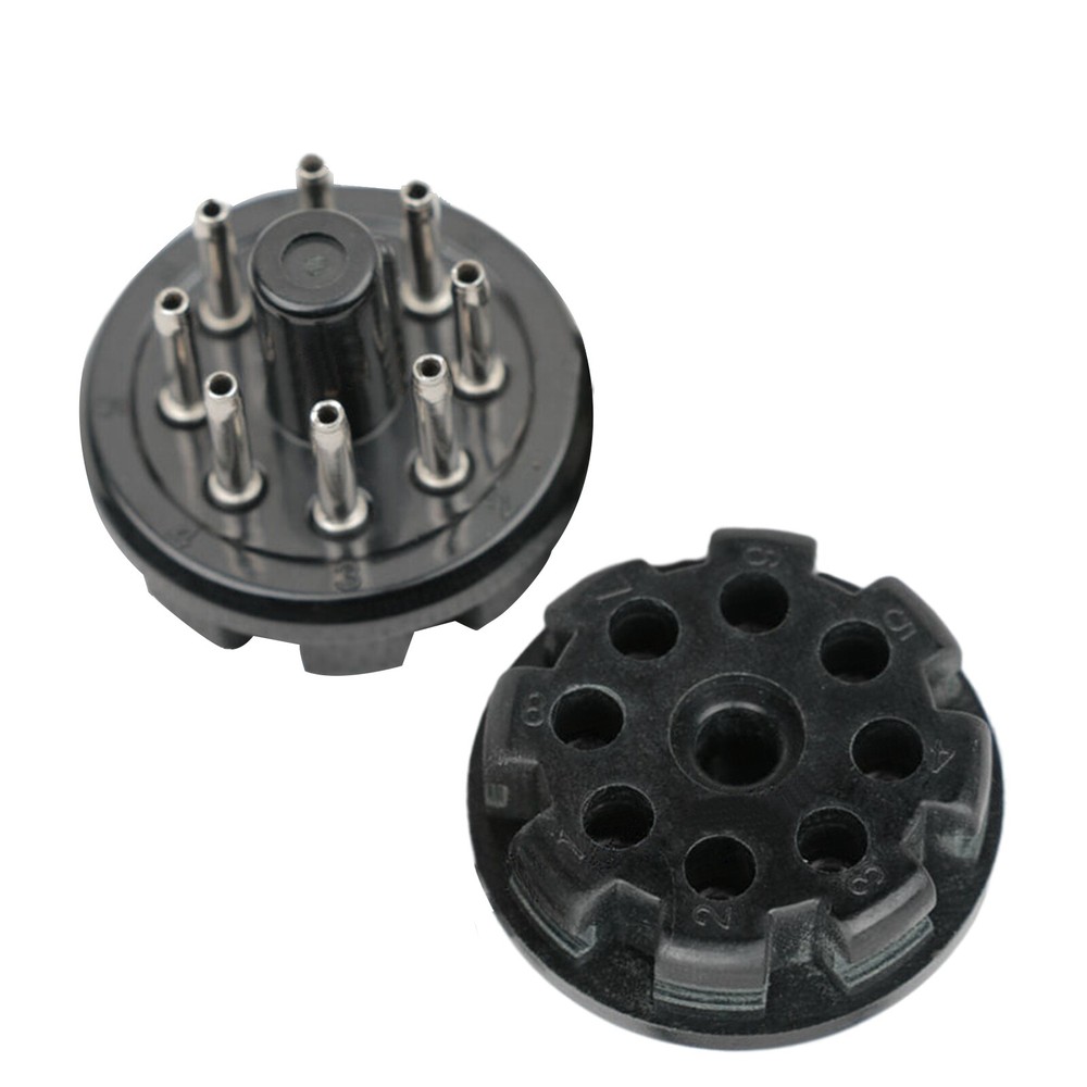 2025 New 2pc Bakelite Octal 8-Pin Tube Base for 6SN7 EL34 Power Plug Black