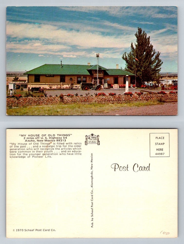 Ancho, NM-New Mexico, My House of Old Things Pioneer Relics Vintage Postcard