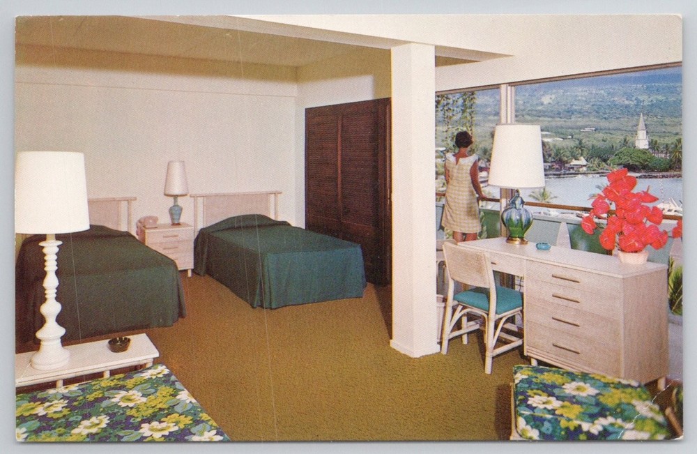 Hotel King Kamehameha Kailua Kona Hawaii Suite Lanai View Vintage Postcard