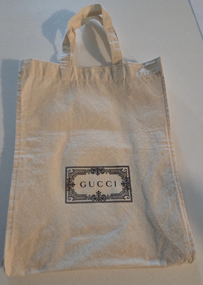 Gucci Lightweight Cotton Shopping Tote Bag 10x14 Inches Reusable