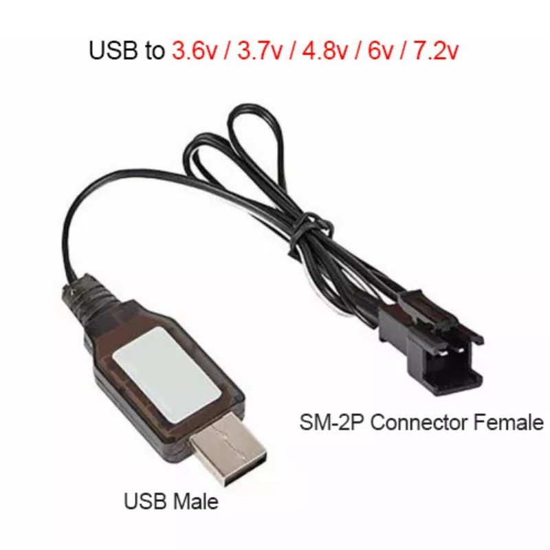 B to 3.6v/3.7v/4.8v/6v/7.2v RC Model Battery Charger SM-2p 2Pin Connector New