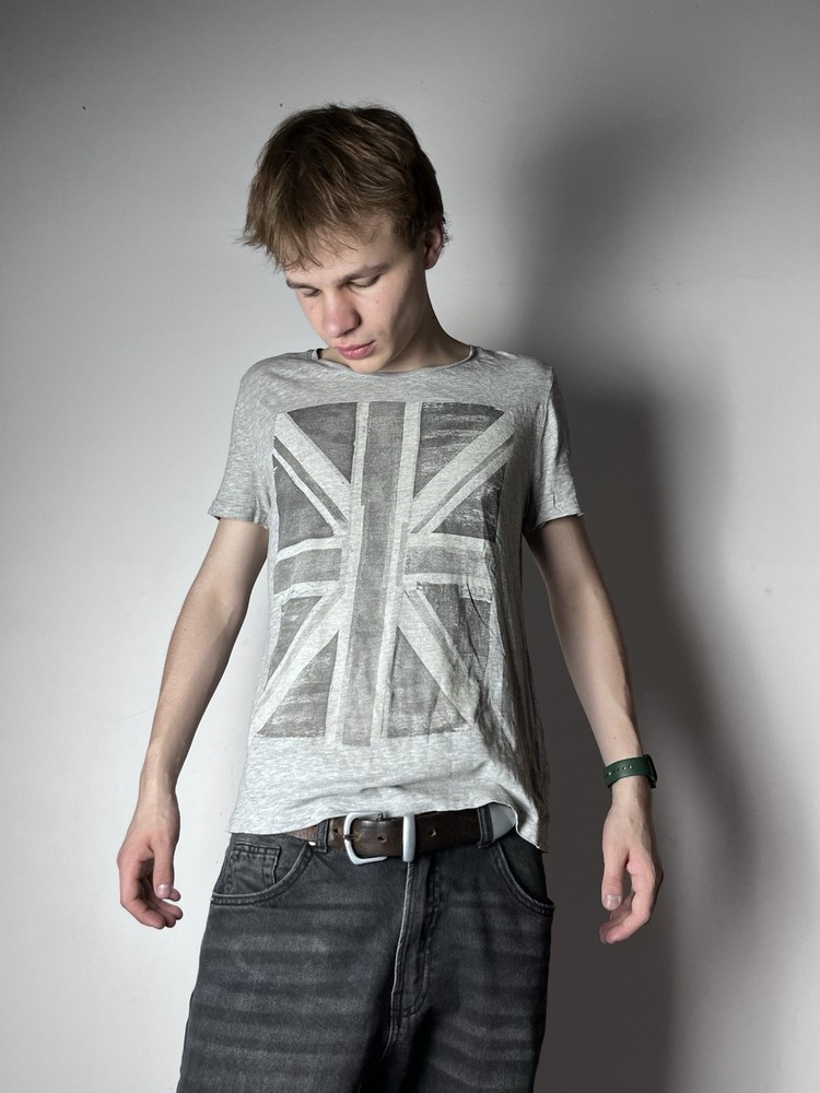 🔥00's British Flag Hysteric Glamour John Galliano Style Slim T Shirt Tee