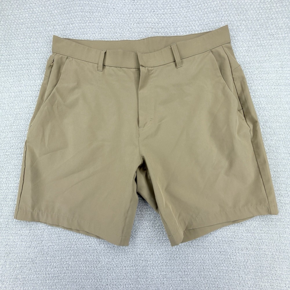 Fabletics The Only Shorts Mens 35 Brown Golf Chino Performance Athletic Stretch