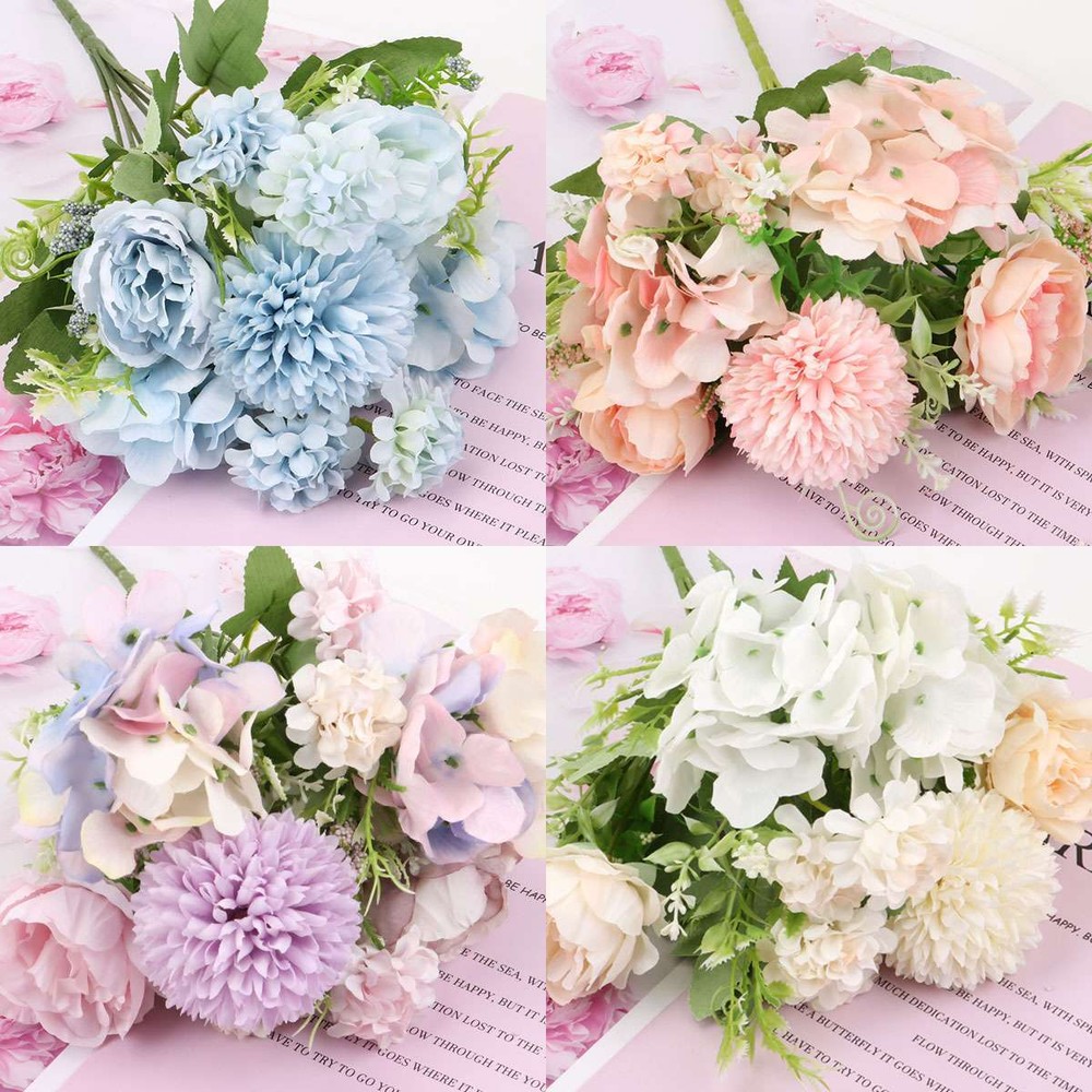 Silk Peony Artificial Fake Flowers Bunch Bouquet Home Wedding Party Decor USA