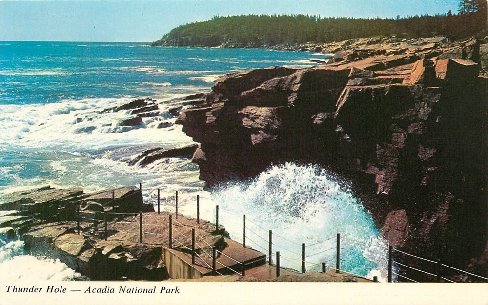 Thunder Hole Bar Harbor Acadia National Park Maine ME Postcard-image