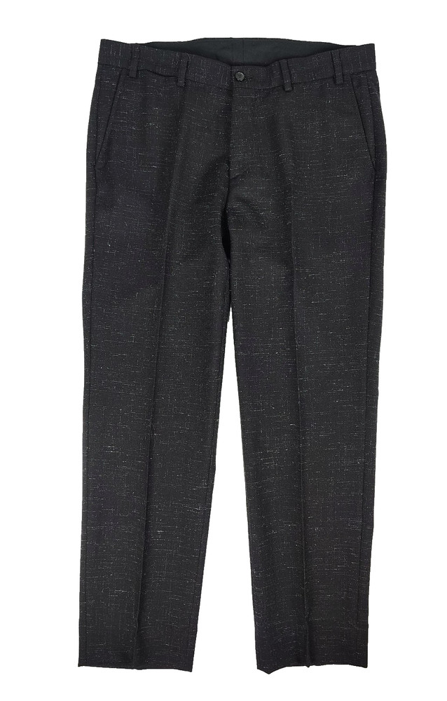 Our Legacy Casual Dress Pants Trousers Virgin Wool Sz48 Black Silver Speckled