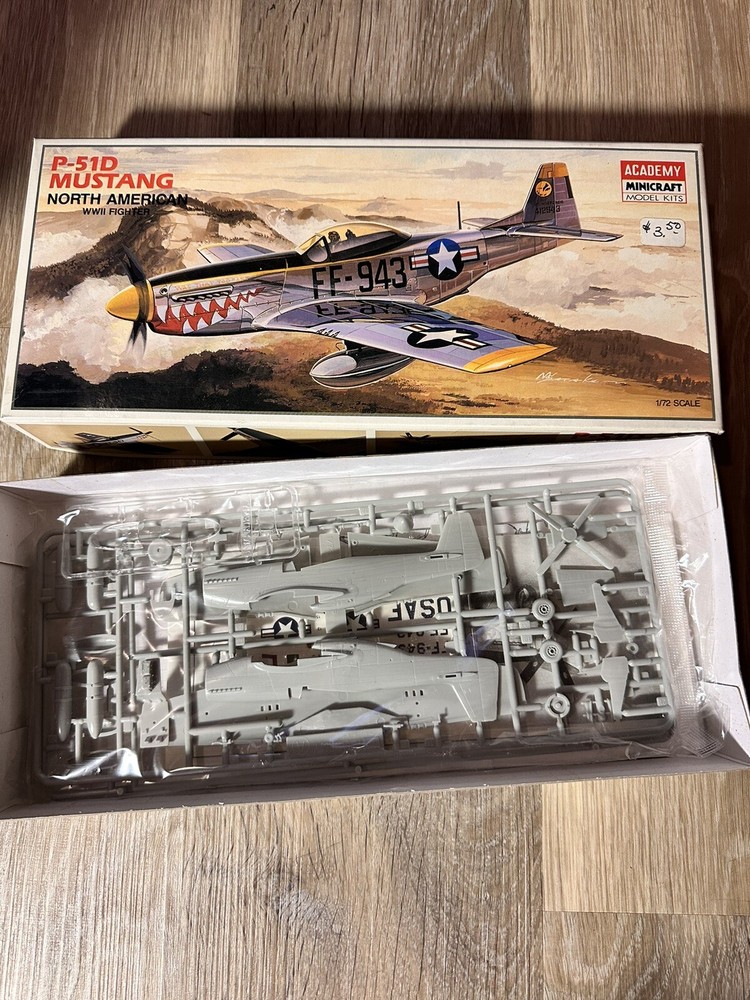 #63 Academy 1/72 Minicraft P-51D Mustang North American WWII Fighter Model Kit