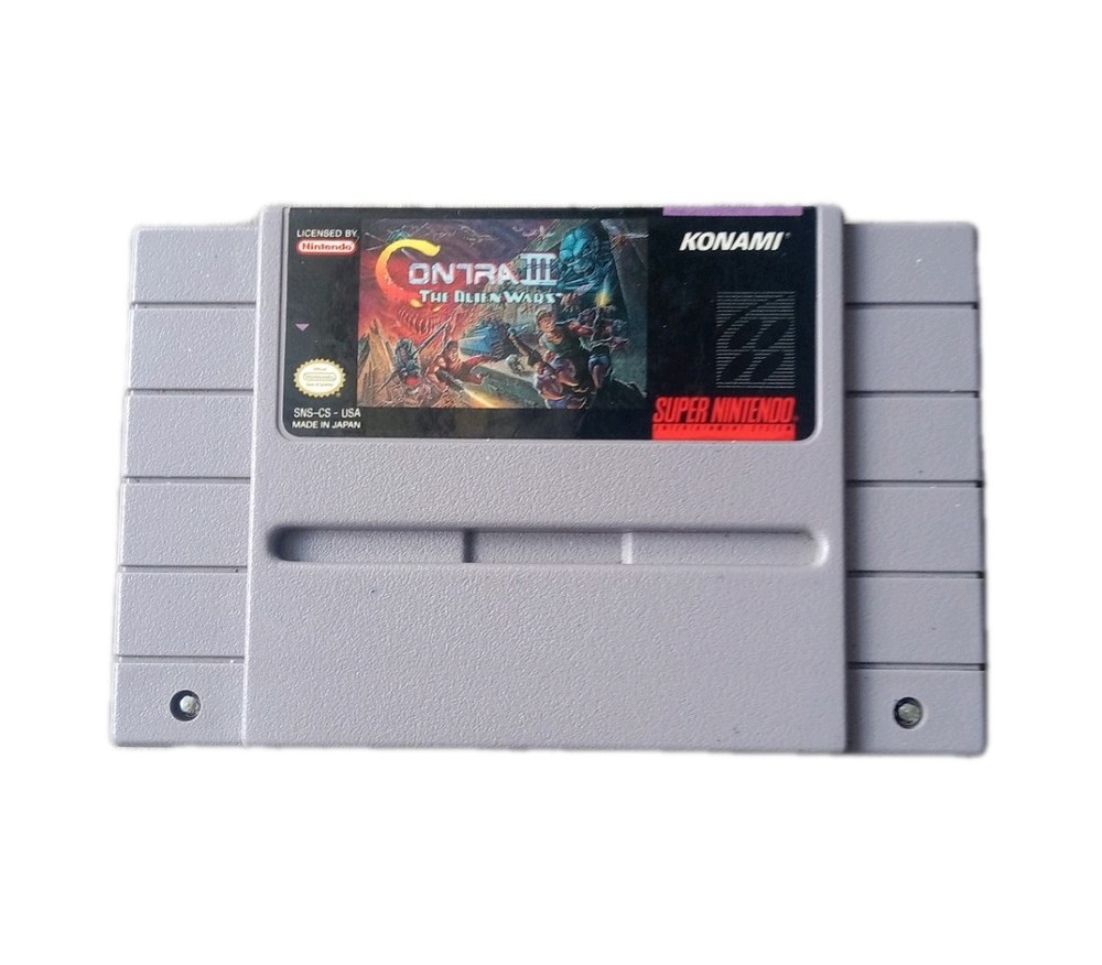 Contra 3 III: The Alien Wars (SNES, Super Nintendo, 1992) Authentic Cart Tested