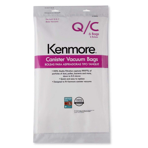 Kenmore Type Q & C Canister Vacuum Bags 6-Pack
