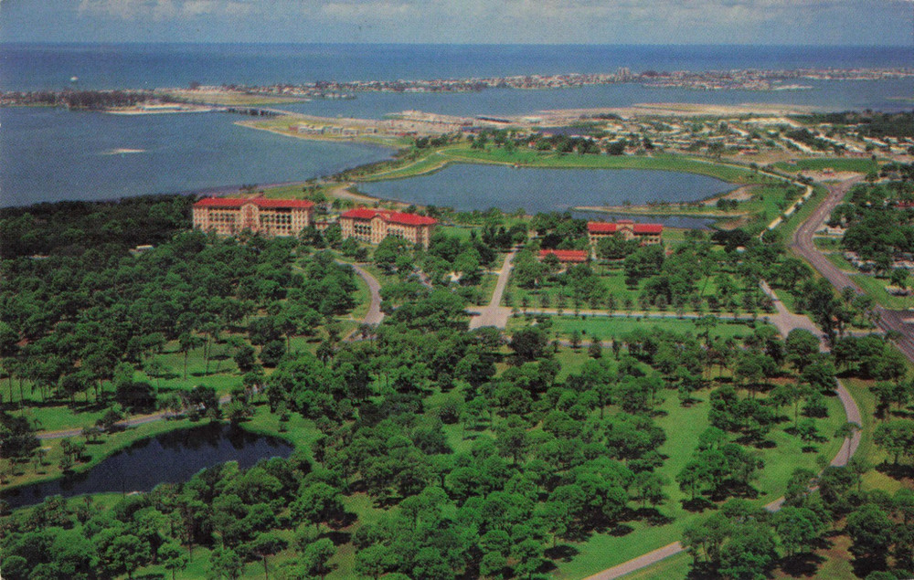 Aerial View of US Veterans Hospital - Bay Pines Florida FL - PM 1966 Postcard