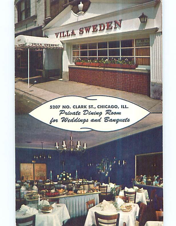 Unused Pre-1980 VILLA SWEDEN RESTAURANT Chicago Illinois IL : clearance p6880