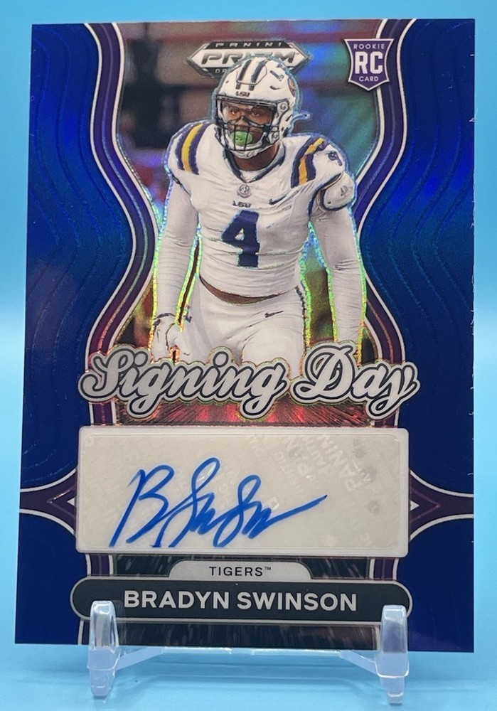 2025 Prizm Draft Picks Bradyn Swinson #SD-BSW Blue Signing Day RC Auto /249