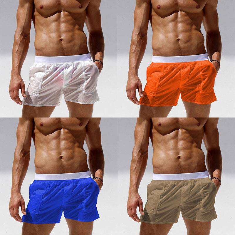 A+Men's See-Through Swim Shorts Swimwear Quick Dry Swimming Trunks Boxer Briefs