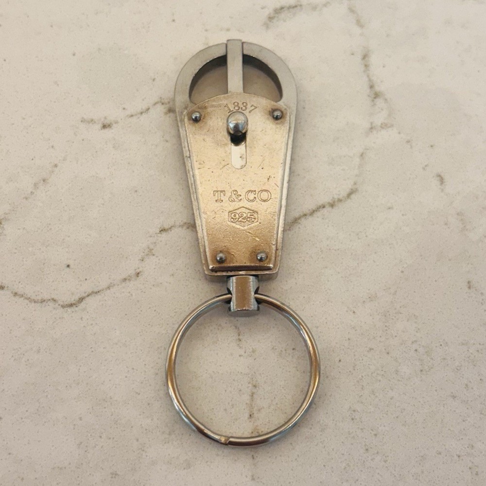 VINTAGE! Tiffany and Co 1837 925 Sterling Silver Maker's Valet Keychain ring