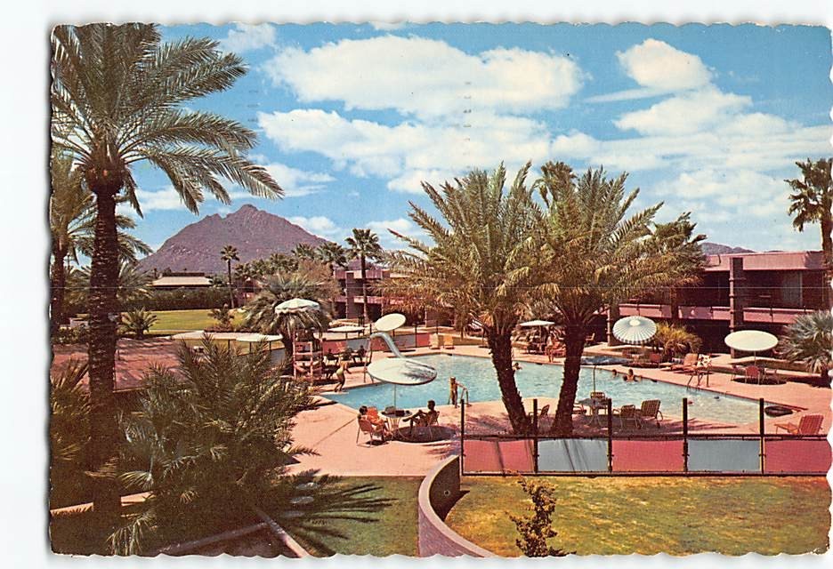Postcard Pool View Safari Hotel Scottsdale Arizona USA