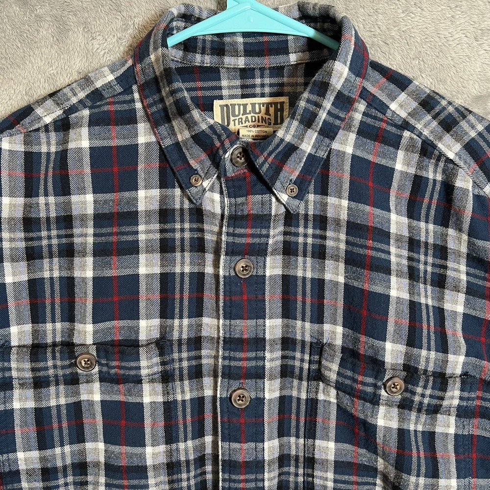 Duluth Trading Co Men’s Free Swingin' Plaid Flannel Relaxed Fit Shirt Size M